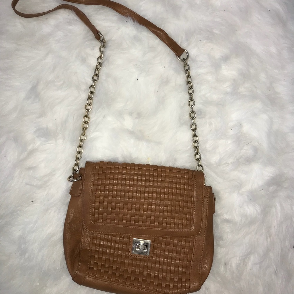 Brown quilted cross body